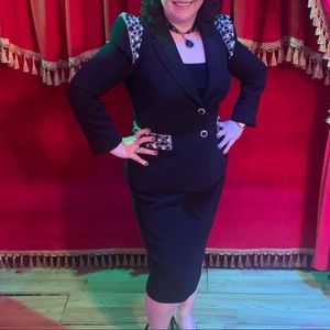 Terry Paris Black Crystal Accented 2pc Suit